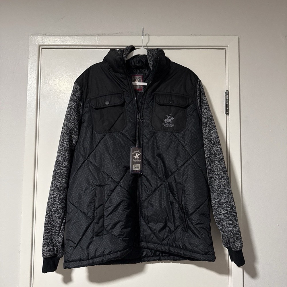 Beverly Hills Polo Club Black and Gray Puffer Jacket